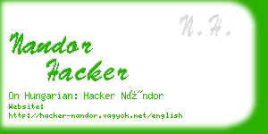 nandor hacker business card